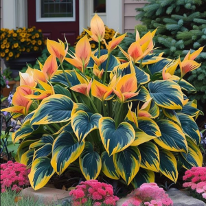 Хоста Флейм Данс купить по цене от 650р. в интернет-магазине «Посадика» с доставкой почтой в в Баймаке и по всей России – [изображение №1].